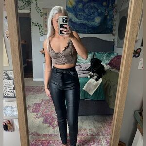 Windsor Black Leather Pants